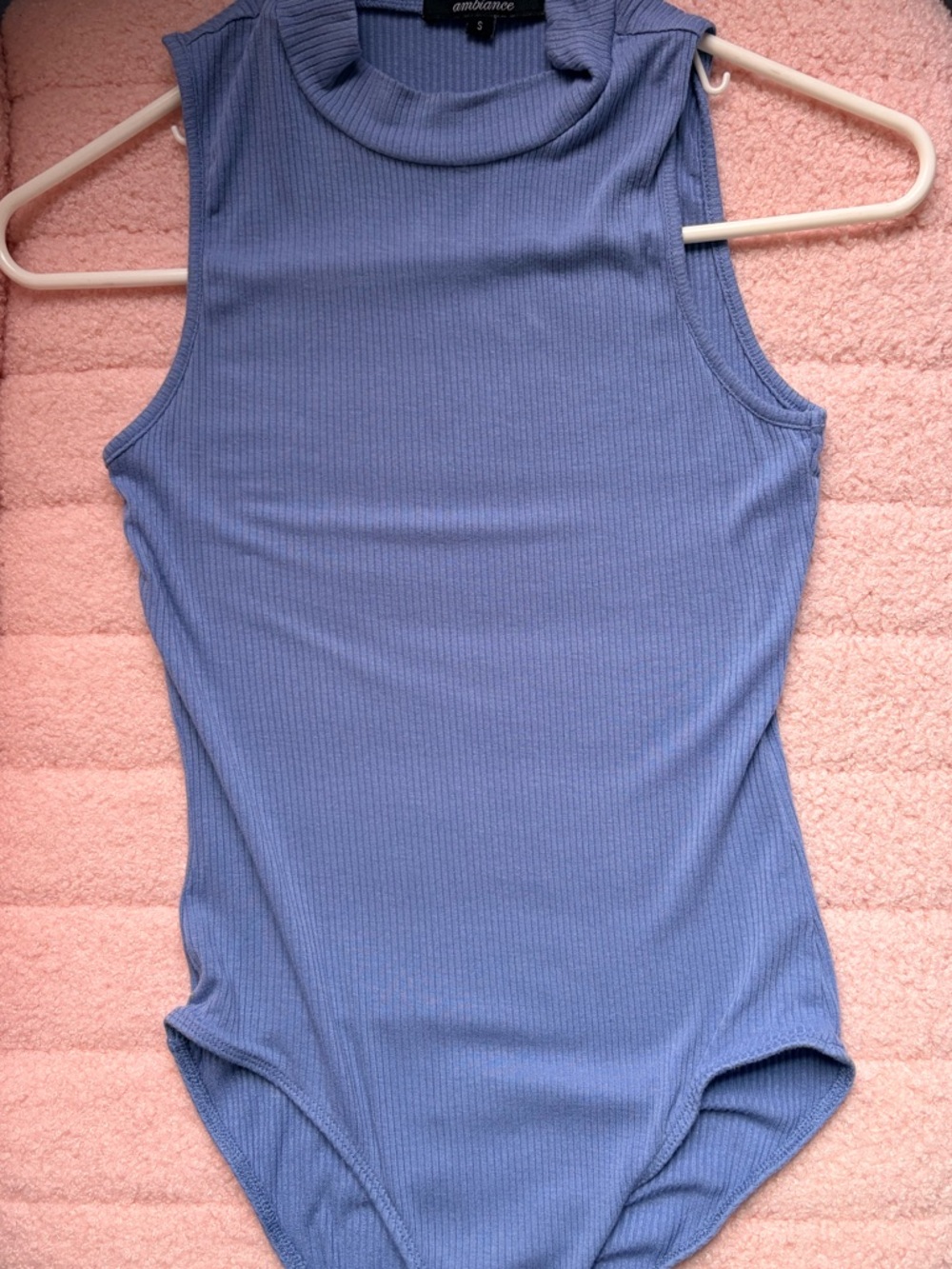 Ambiance Ribbed Sleeveless One-Piece in Lavender Blue